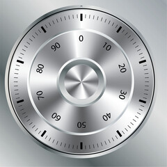 illustration of a metallic combination lock with round shape