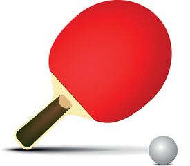 illustration of a tabletennis bat with ball