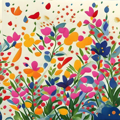 Seamless pattern with flowers Generative AI