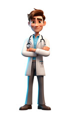 Fototapeta premium Male doctor or nurse 3d character. Isolated background