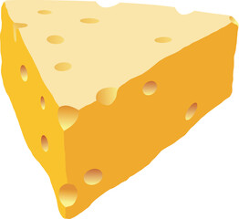 One big piece of cheese on white