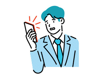 Businessman checking his smartphone