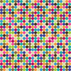 Vintage colorful illustration of circle seamless pattern