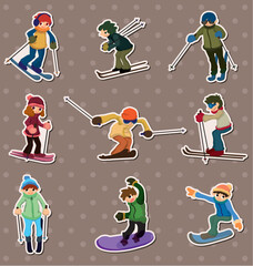 ski player stickers