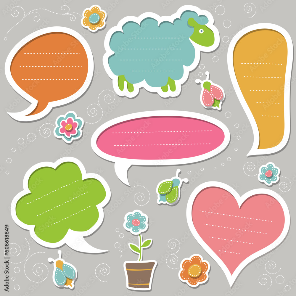 Poster set of speech bubbles. vector design elements