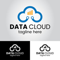 Data Cloud Business Vector Logo Design Template