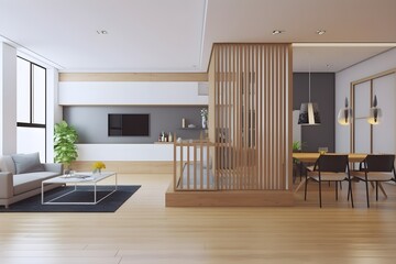Naklejka na ściany i meble aesthetic living room. generative Ai
