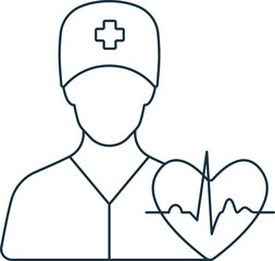 Cardiologist icon. Monochrome simple sign from medical speialist collection. Cardiologist icon for logo, templates, web design and infographics.