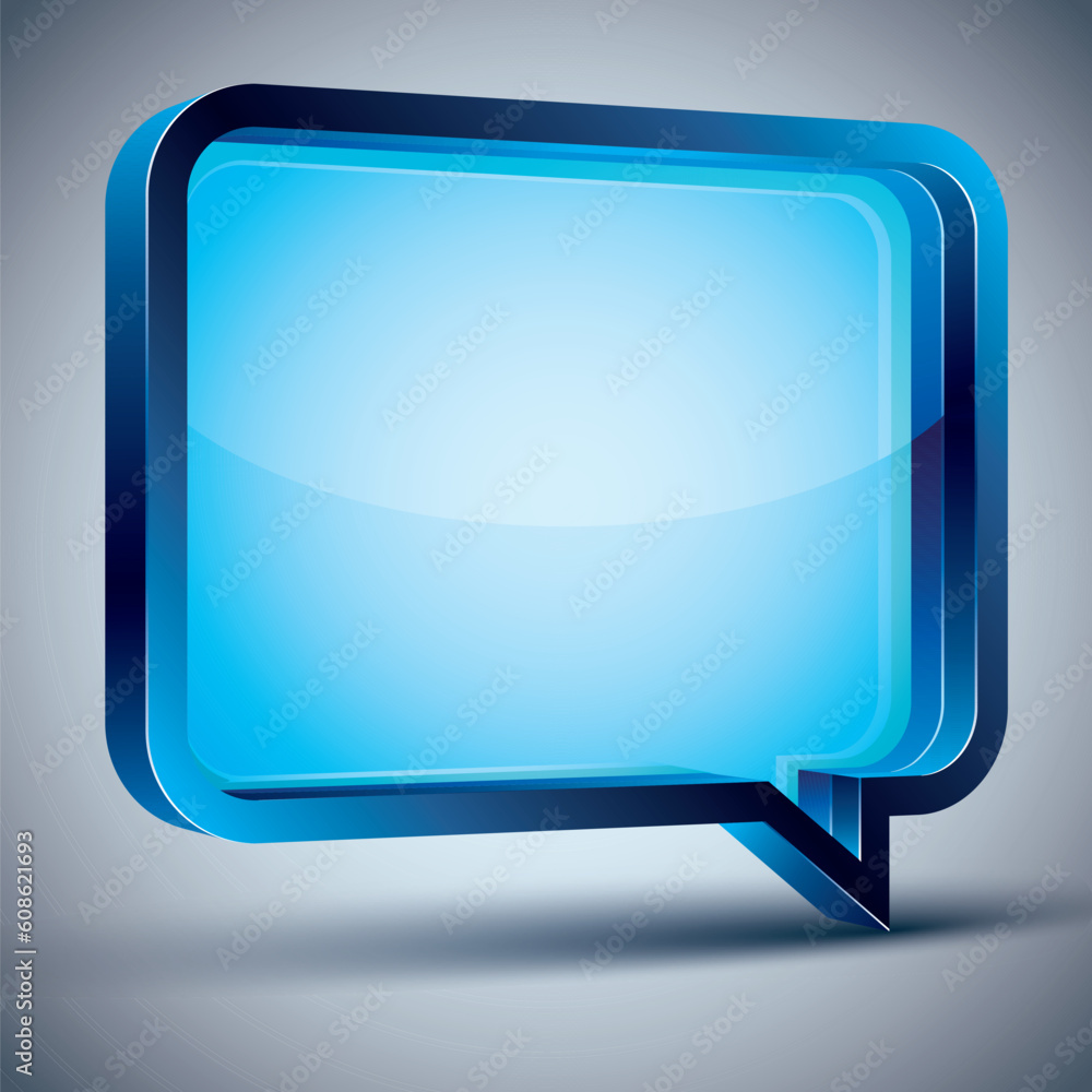 Poster speech bubble 3d modern style, vector design element. contain transparent shadow ready to put over a