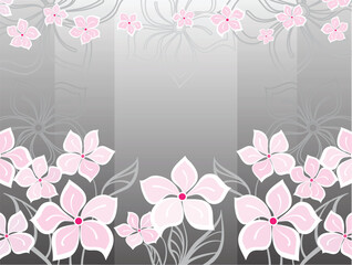 Vector illustration of a grey flower background