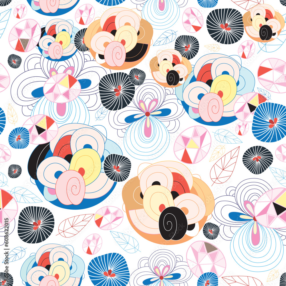Poster seamless graphical abstract pattern on a white background