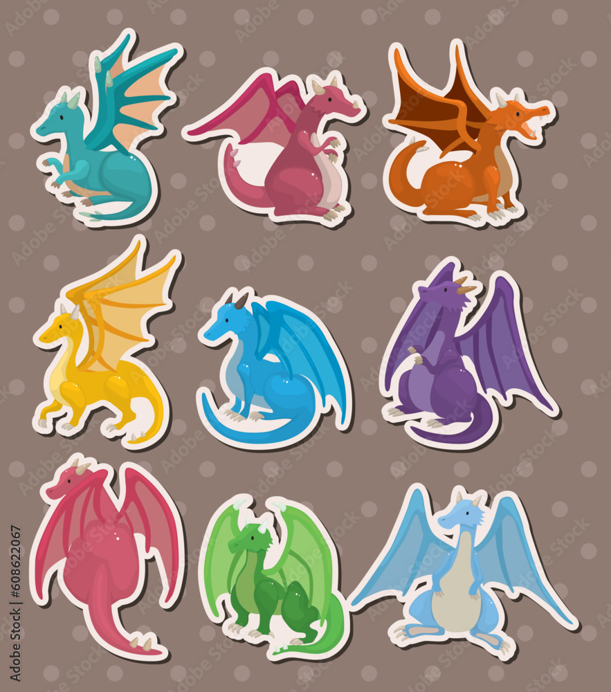 Poster fire dragon stickers