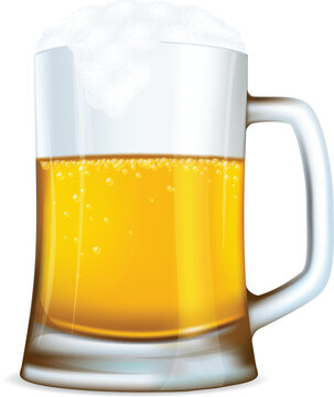 Beer mug with bubbles made with gradient mesh