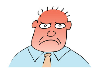 Vector illustration of the gloomy man - expression. This file is vector, can be scaled to any size without loss of quality.