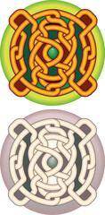 Element of design the button with celtic a pattern - a vector