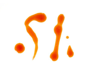Set of hot tomato sauce stroke isolated