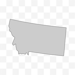 USA state map. Montana outline symbol. Easily editable vector illustration on a transparent background.
