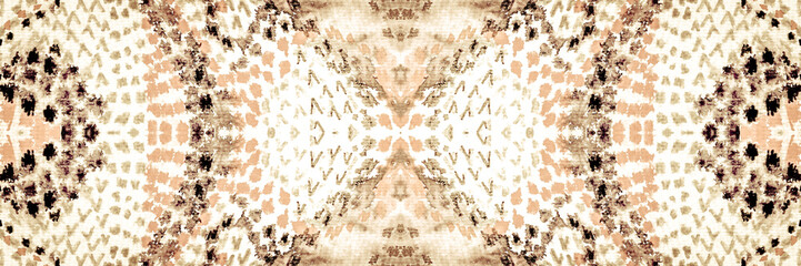 Sepia Jungle. Beige Abstract Snake Pattern. Craft