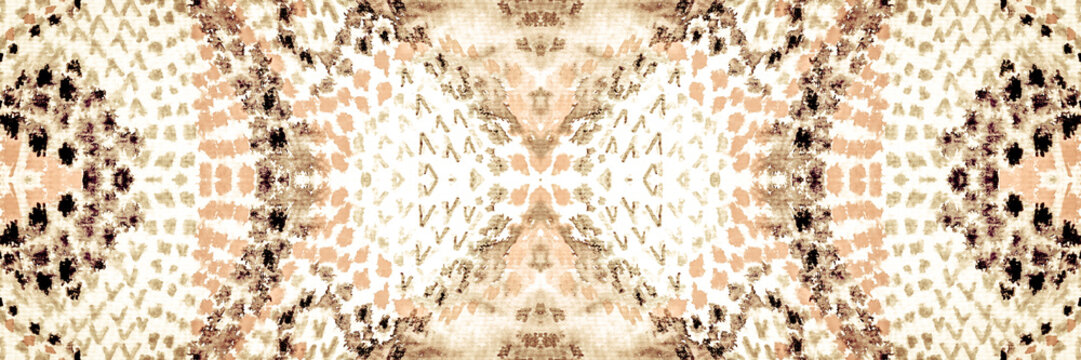 Sepia Jungle. Beige Abstract Snake Pattern. Craft