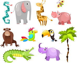Obraz na płótnie Canvas vector illustration of a african animals