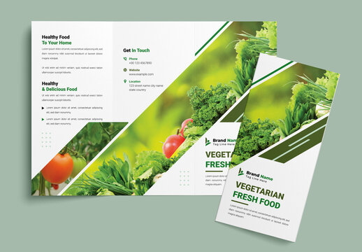 Vegetarian Fresh Food Trifold Brochure