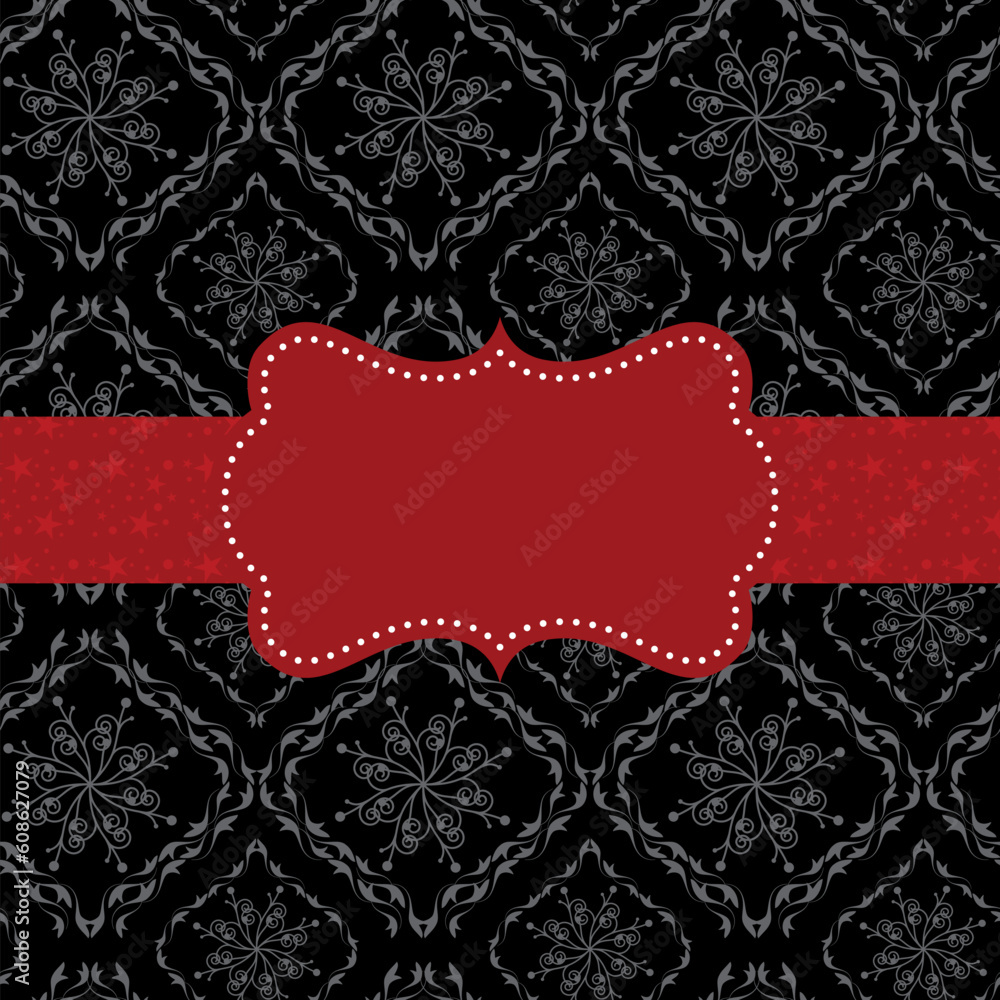 Poster abstract seamless pattern background with red ornate frame