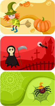 vector illustration of a halloween cards