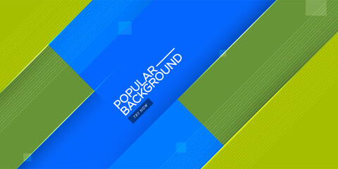 Bright papercut abstract background with gradient green square pattern on blue background combination soft color. Eps10 vector