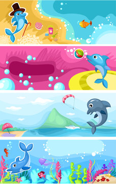 vector illustration of a sea life background