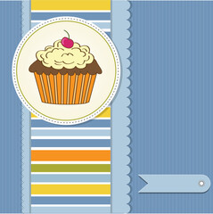 birthday card with cupcake