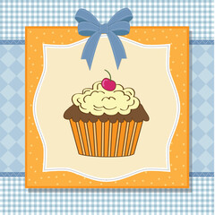 birthday card with cupcake