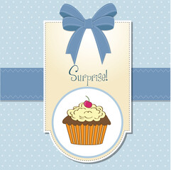 birthday card with cupcake