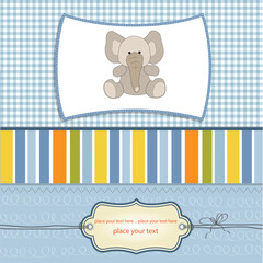 new baby card with elephant