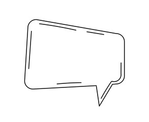 Fototapeta premium Minimalistic bubble speech concept. Place for text, inscriptions. Layout and template. Announcement and advertising, marketing. Linear flat vector illustration isolated on white background