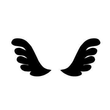 Wings icon black silhouette