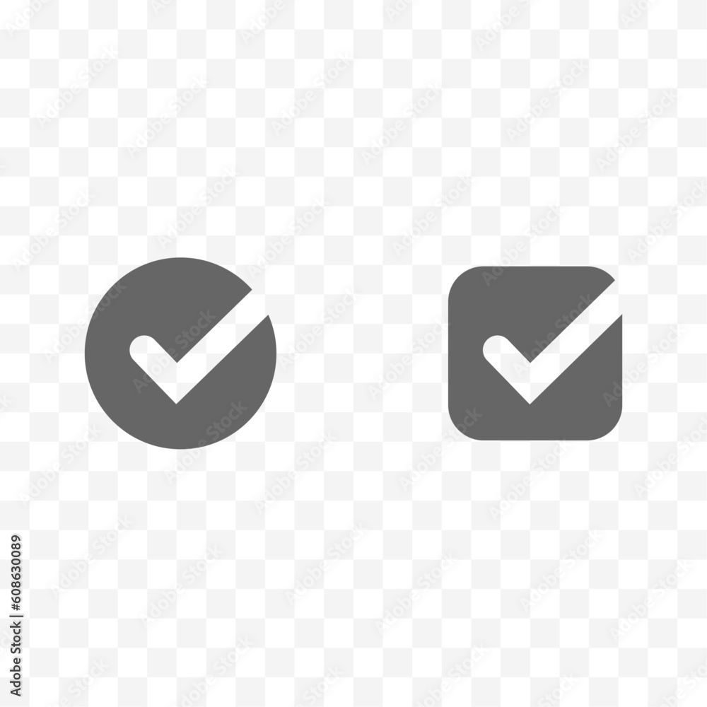 Poster checkmark icon. tick or check mark symbol black color. easily editable outline vector illustration o