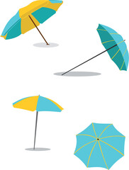 Obraz premium Beach umbrella. Set of umbrellas. Protection against the sun