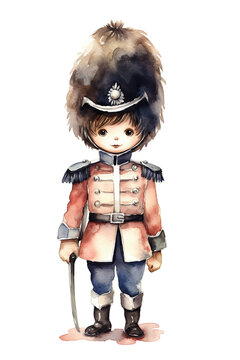 guard army watercolor clipart cute isolate white background