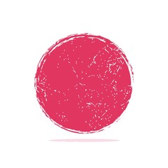 Circle brush stroke isolated on white background. Pink circle brush stroke. For stamp, seal, ink and brush design template. Round grunge hand drawn circle shape, illustration.