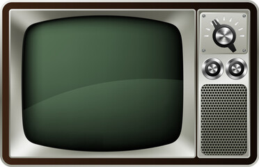Illustration of a retro style old fashioned television