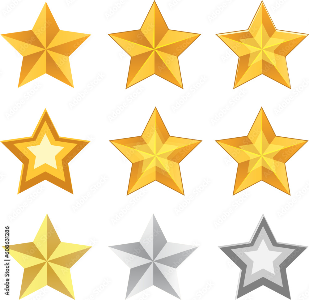 Aufkleber gold star set also available as a vector in adobe illustrator eps format, compressed in a zip file. 