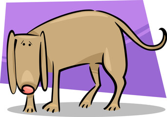 cartoon doodle illustration of cute sad dog