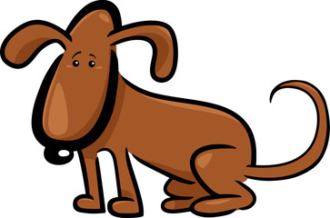 cartoon doodle illustration of funny dog or puppy