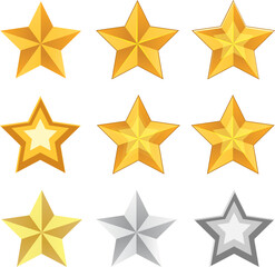 gold star set Also available as a Vector in Adobe illustrator EPS format, compressed in a zip file. The vector version be scaled to any size without loss of quality.