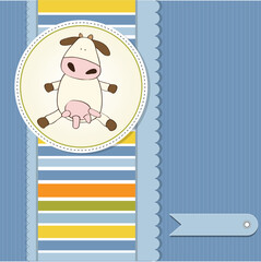 fun greeting card with cow