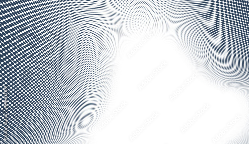 Aufkleber grey dots in 3d perspective vector abstract background, dotted pattern cool design, wave stream of s