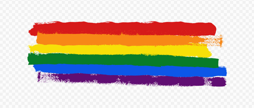 Color strokes of paint on transparent background.