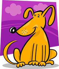 cartoon doodle illustration of funny yellow dog or puppy