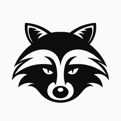 Raccoon head, face logo. Vector icon template