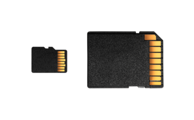 Memory card with copyspace isolated on a white background.